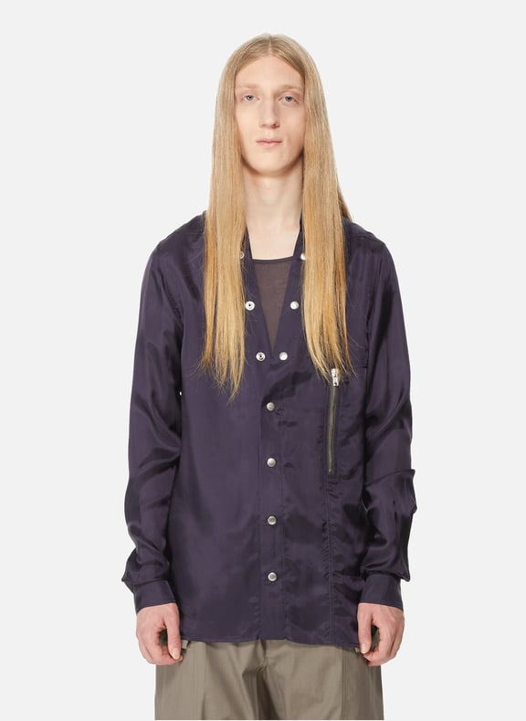 Chemise Larry en coton Violet by RICK OWENS RICK OWENS Chemise Larry en coton Violet