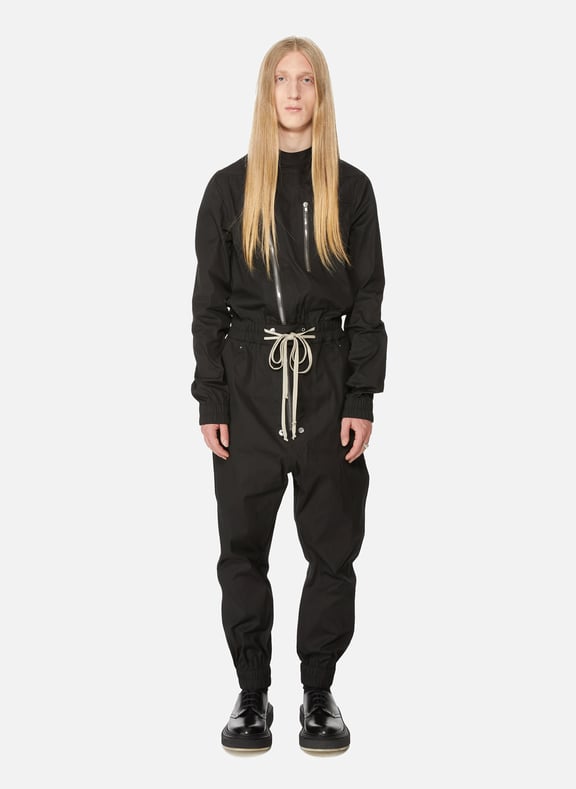 Combinaison Gary Flightsuit en coton Noir by RICK OWENS RICK OWENS Combinaison Gary Flightsuit en coton Noir