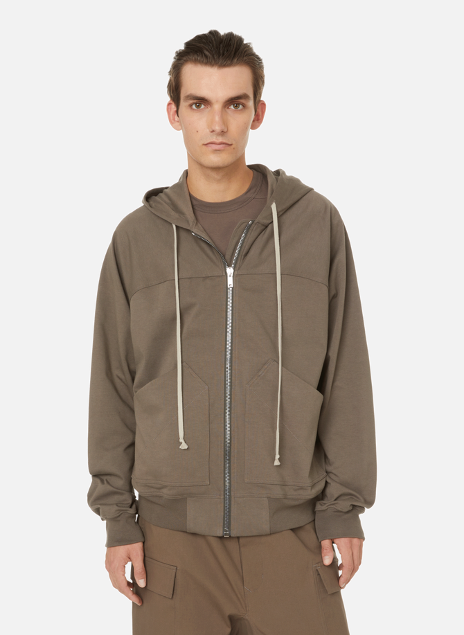 RICK OWENS cotton zipped hoodie