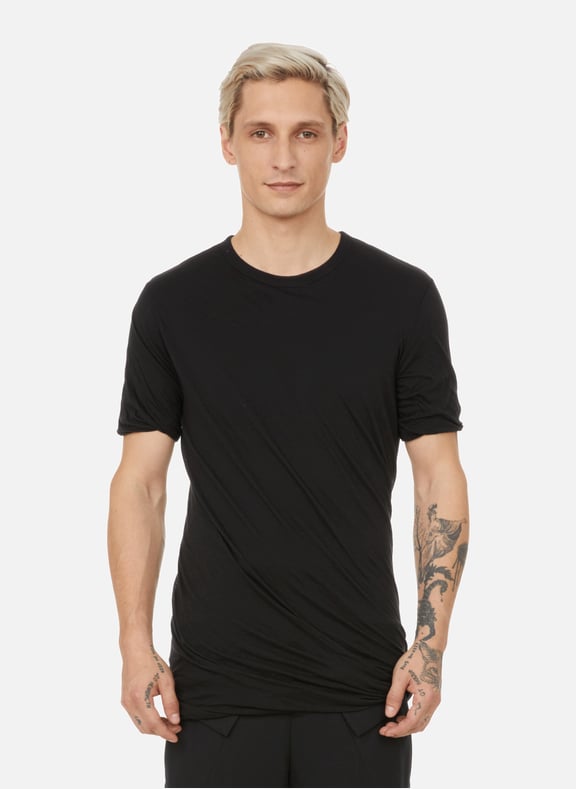 T-shirt fluide en coton Noir by RICK OWENS RICK OWENS T-shirt fluide en coton Noir