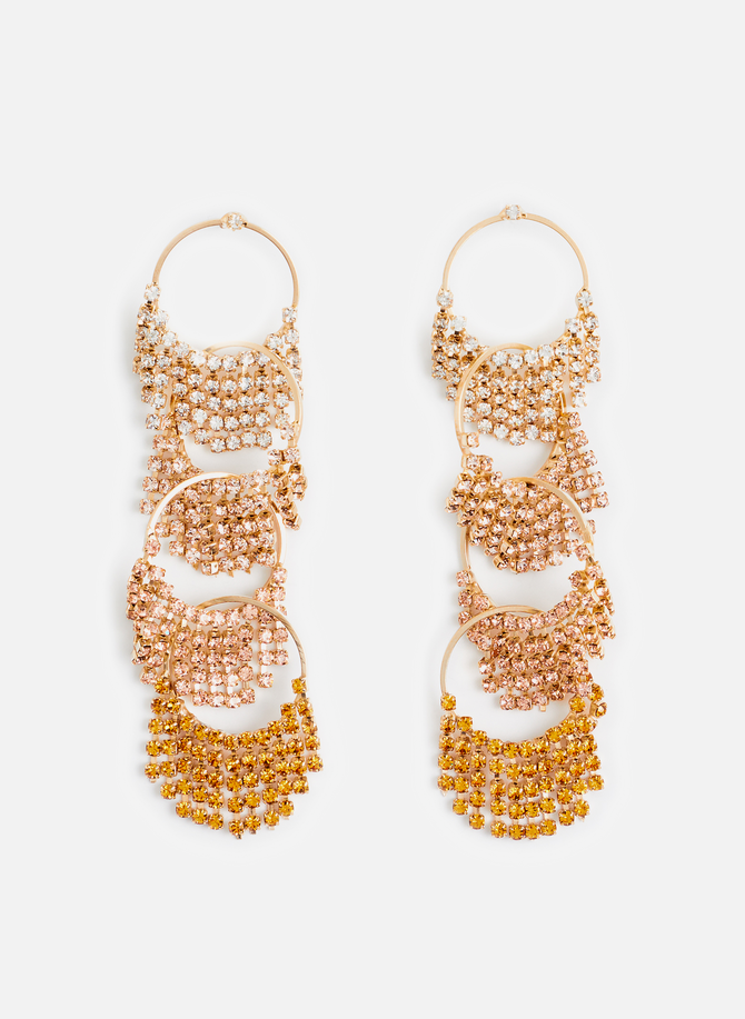 Lamè earrings in brass and ROSANTICA crystals