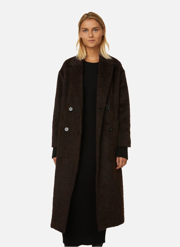 Manteau effet fourrure en laine et alpaga Marron by SAISON 1865 SAISON 1865 Manteau effet fourrure en laine et alpaga Marron