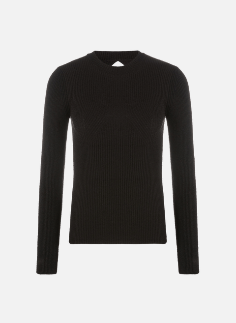Fitted sweater with cutout in the back Black SEASON 1865 
