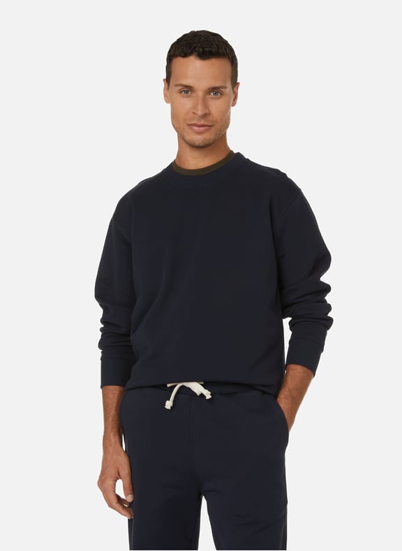 Sweatshirt col rond en coton Bleu by SAISON 1865 SAISON 1865 Sweatshirt col rond en coton Bleu