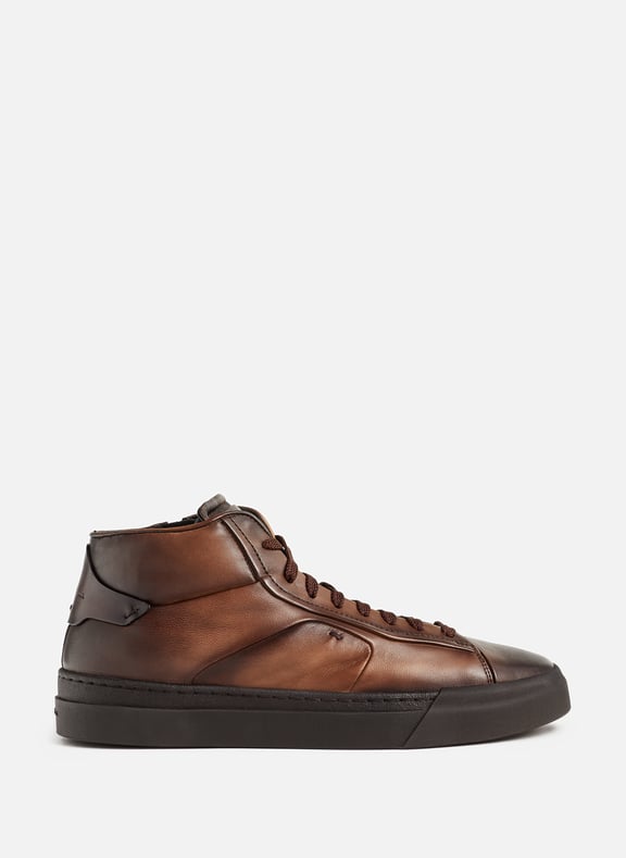 Baskets montantes en cuir Marron by SANTONI SANTONI Baskets montantes en cuir Marron