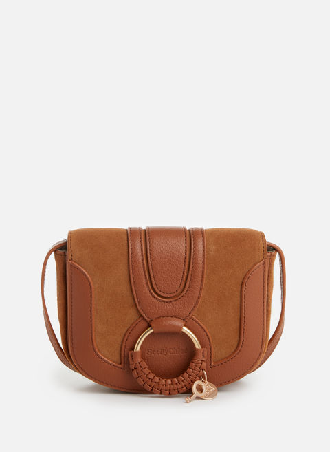 Hana mini shoulder bag in grained leather and suede BrownSEE BY CHLOE 