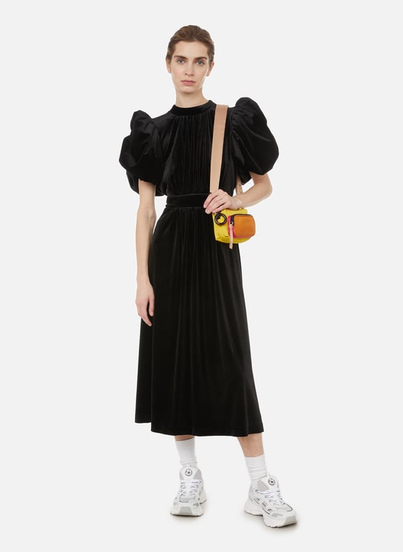 Robe midi Noon en velours Noir by ROTATE ROTATE Robe midi Noon en velours Noir