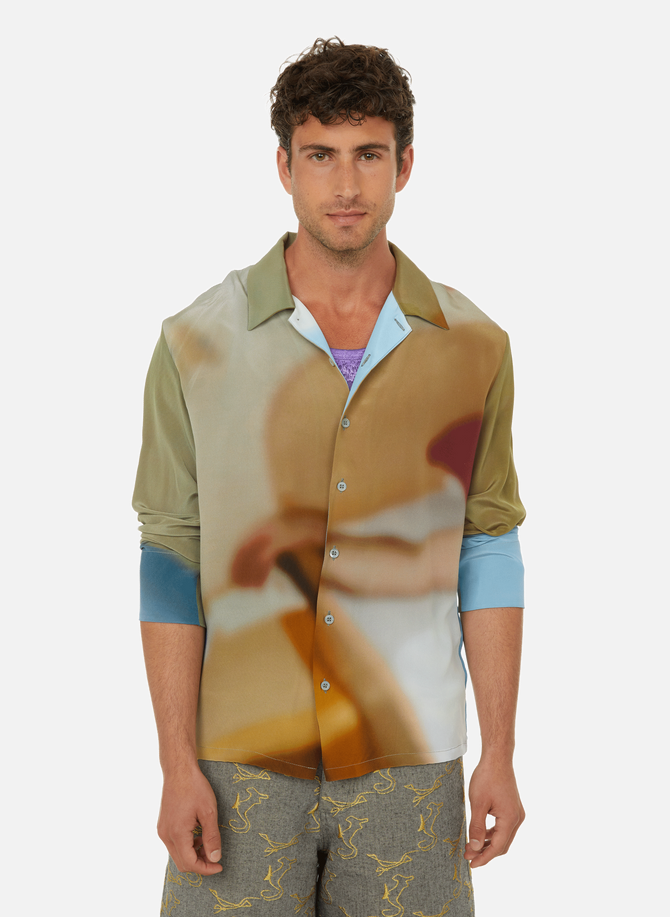 SERAPIS silk print shirt