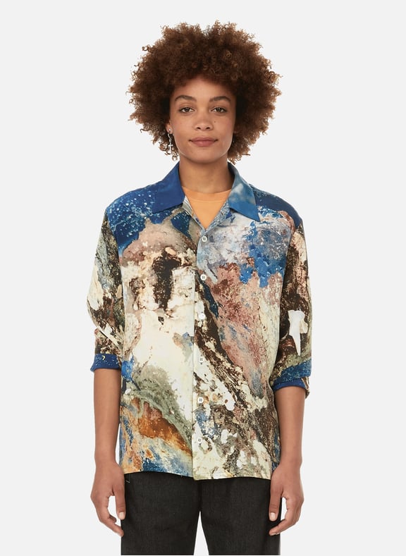 Chemise imprimé Sea Waste en soie Multicolore by SERAPIS SERAPIS Chemise imprimé Sea Waste en soie Multicolore