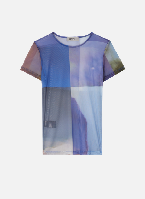 Purple Grid T-shirt with VioletSERAPIS mesh print 