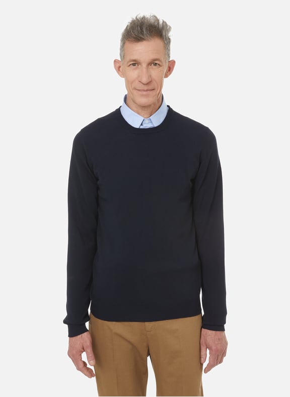 Pull en maille de coton Bleu by SEVENTY SEVENTY Pull en maille de coton Bleu