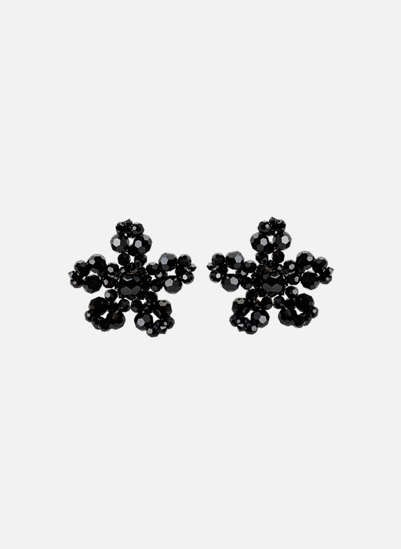 SIMONE ROCHA Boucles d'oreille Crystal Flower Noir