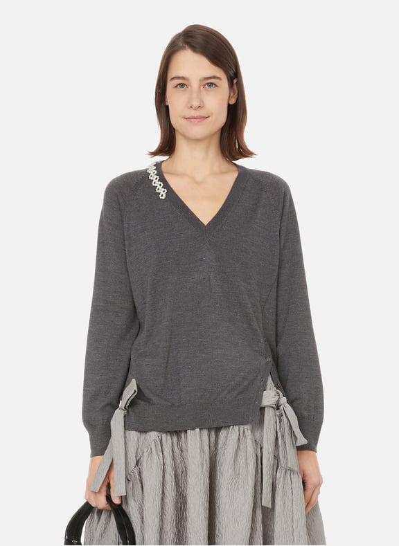 Pull avec détails bijoux Gris by SIMONE ROCHA SIMONE ROCHA Pull avec détails bijoux Gris