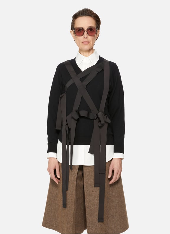 Pull en laine avec détail harnais Noir by SIMONE ROCHA SIMONE ROCHA Pull en laine avec détail harnais Noir