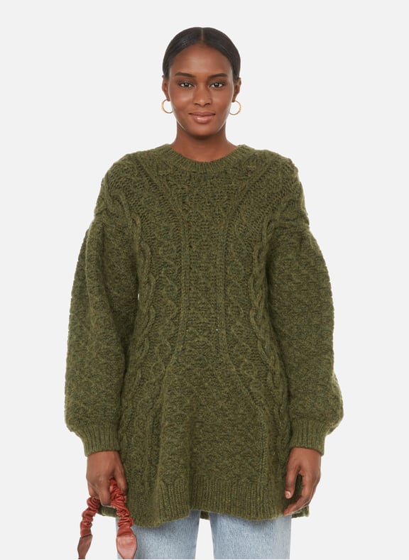Pull oversize avec manches bouffantes Kaki by SIMONE ROCHA SIMONE ROCHA Pull oversize avec manches bouffantes Kaki
