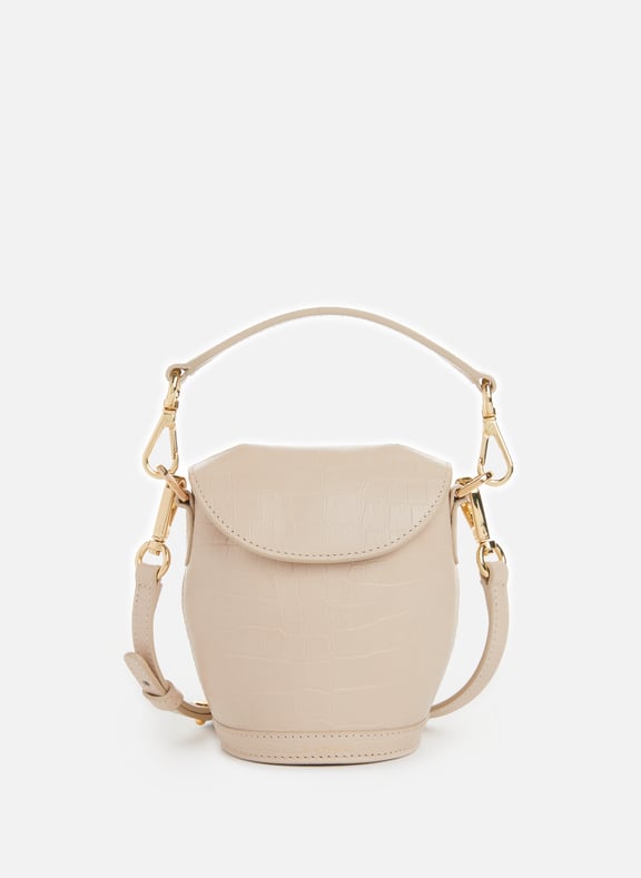 Mini sac à main Milk Pail en cuir Beige by S.JOON S.JOON Mini sac à main Milk Pail en cuir Beige