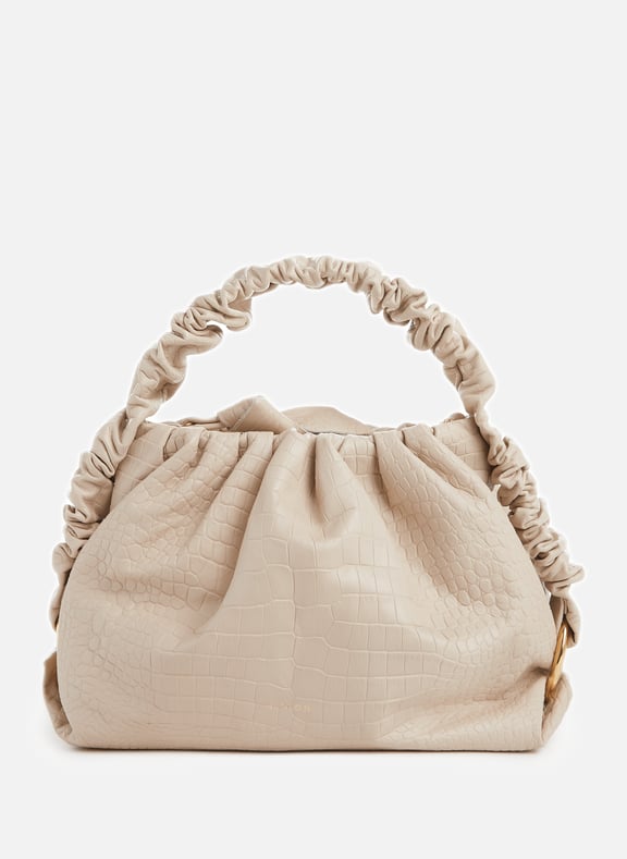 Sac à main Scrunchie Baby Bao en crêpe de satin Beige by S.JOON S.JOON Sac à main Scrunchie Baby Bao en crêpe de satin Beige