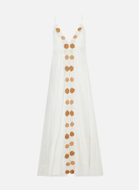 فستان بريا ماكسي من القطن باللون الأبيض من ستيلا باردو 