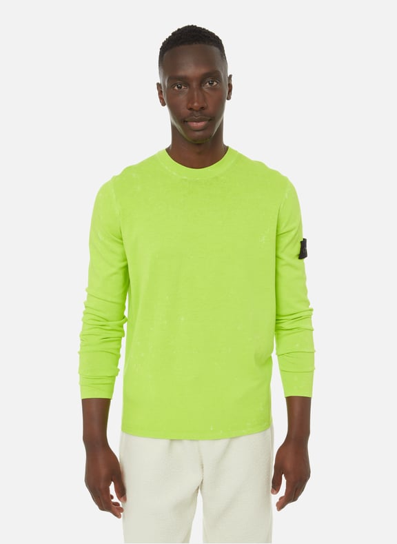 Pull en maille de coton Vert by STONE ISLAND STONE ISLAND Pull en maille de coton Vert