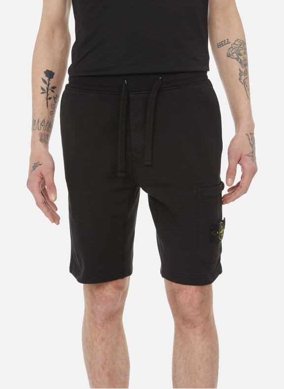 Short en coton Noir by STONE ISLAND STONE ISLAND Short en coton Noir