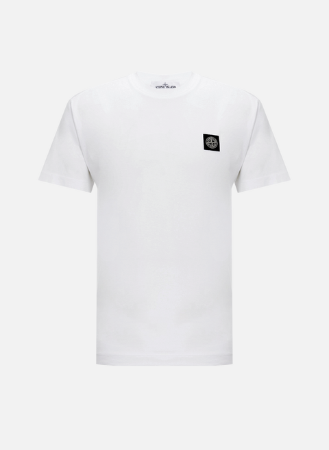 T-shirt col rond en coton BlancSTONE ISLAND 