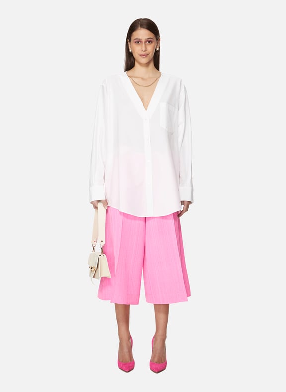 Chemise en mélange de tissu écologique Blanc by ALEXANDER WANG ALEXANDER WANG Chemise en mélange de tissu écologique Blanc