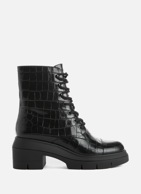 Nisha military boots in leather BlackSTUART WEITZMAN 
