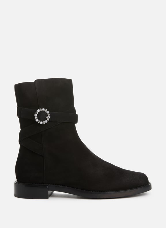 Bottines Ryder Buckle en suède Noir by STUART WEITZMAN STUART WEITZMAN Bottines Ryder Buckle en suède Noir
