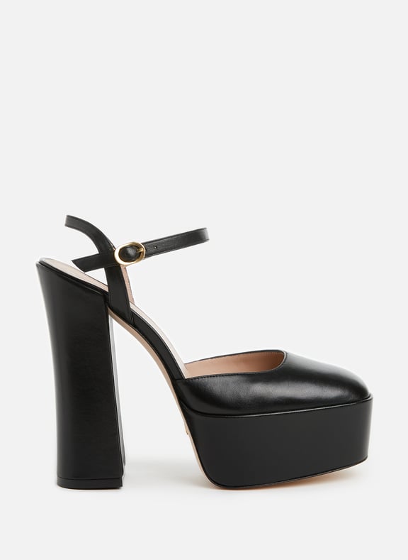 Sandales à talon en cuir Noir by STUART WEITZMAN STUART WEITZMAN Sandales à talon en cuir Noir