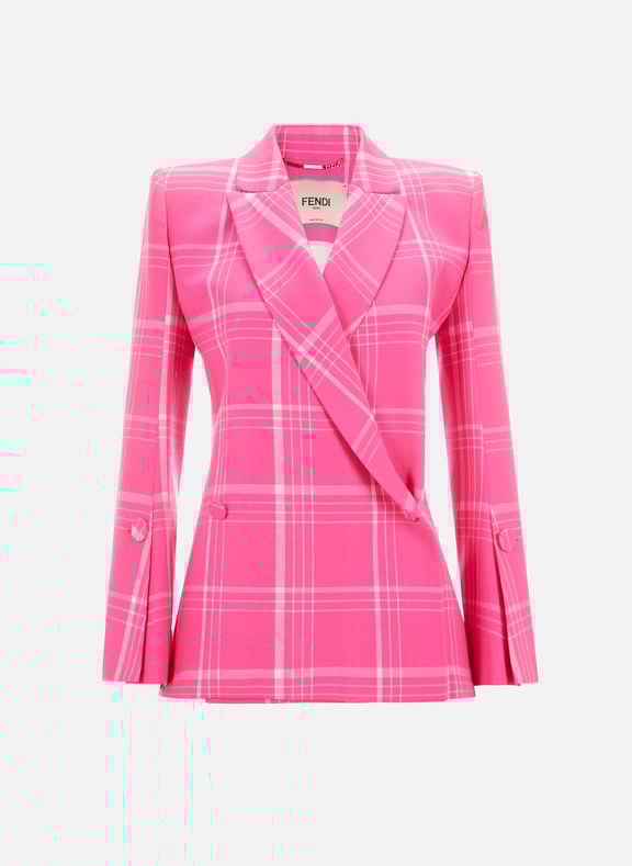Blazer à carreaux - seconde main FENDI Rose by THE SPAGHETTI ARCHIVES THE SPAGHETTI ARCHIVES Blazer à carreaux - seconde main FENDI Rose
