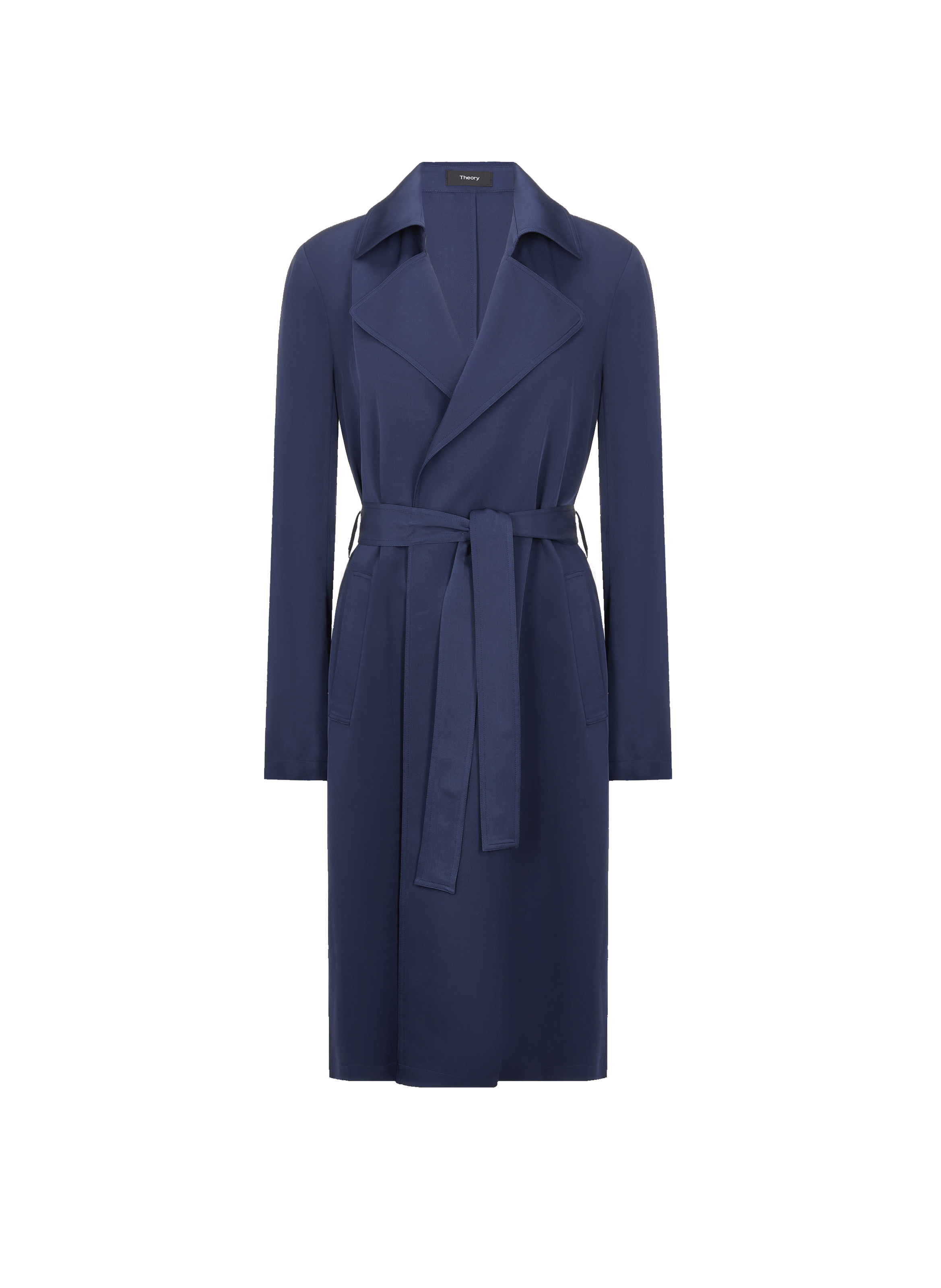 Femme Vêtements Manteaux Imperméables et trench coats Theory en coloris Bleu Trench Oaklane en soie 