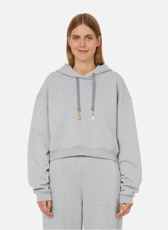 Hoodie crop en coton biologique Gris by THE SOCIAL SUNDAY THE SOCIAL SUNDAY Hoodie crop en coton biologique Gris