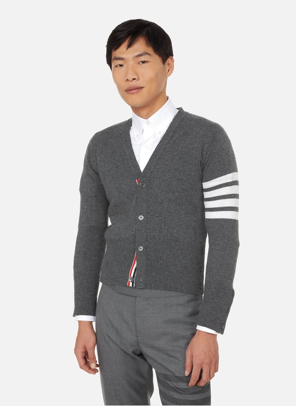 Cardigan en cachemire Gris by THOM BROWNE THOM BROWNE Cardigan en cachemire Gris