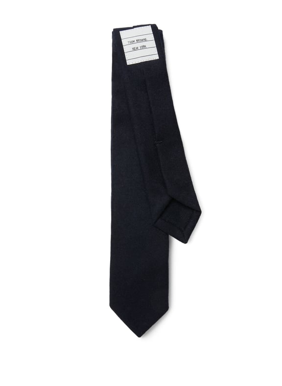 Cravate chiné en laine et cachemire Bleu by THOM BROWNE THOM BROWNE Cravate chiné en laine et cachemire Bleu