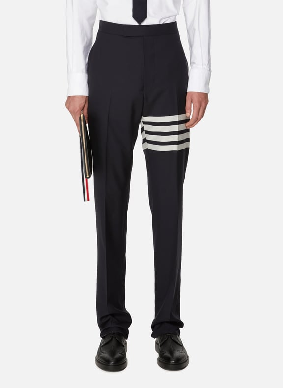 Pantalon droit Weave Bleu by THOM BROWNE THOM BROWNE Pantalon droit Weave Bleu