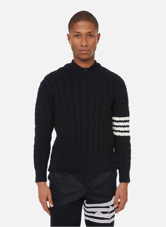 Pull en maille en coton Bleu by THOM BROWNE THOM BROWNE Pull en maille en coton Bleu