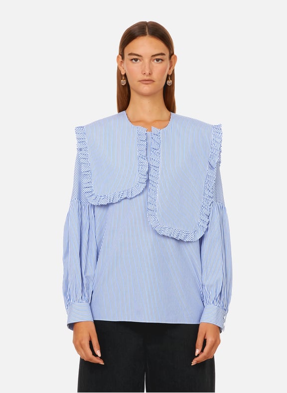 Blouse à rayures en coton Bleu by TIBI TIBI Blouse à rayures en coton Bleu