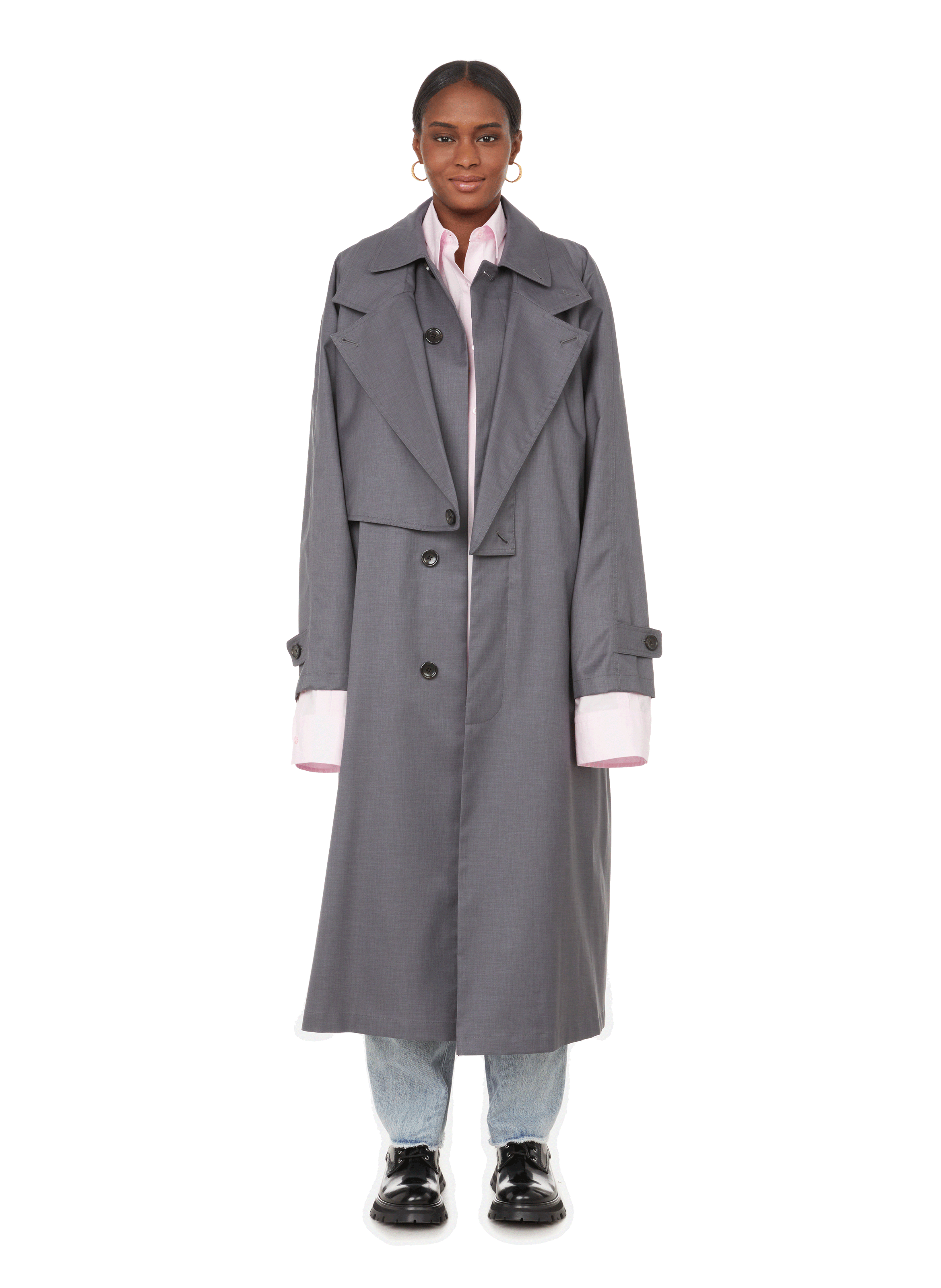 Trench coat Milana en coton mélangé Printemps.com Femme Vêtements Manteaux & Vestes Manteaux Trench-coats 