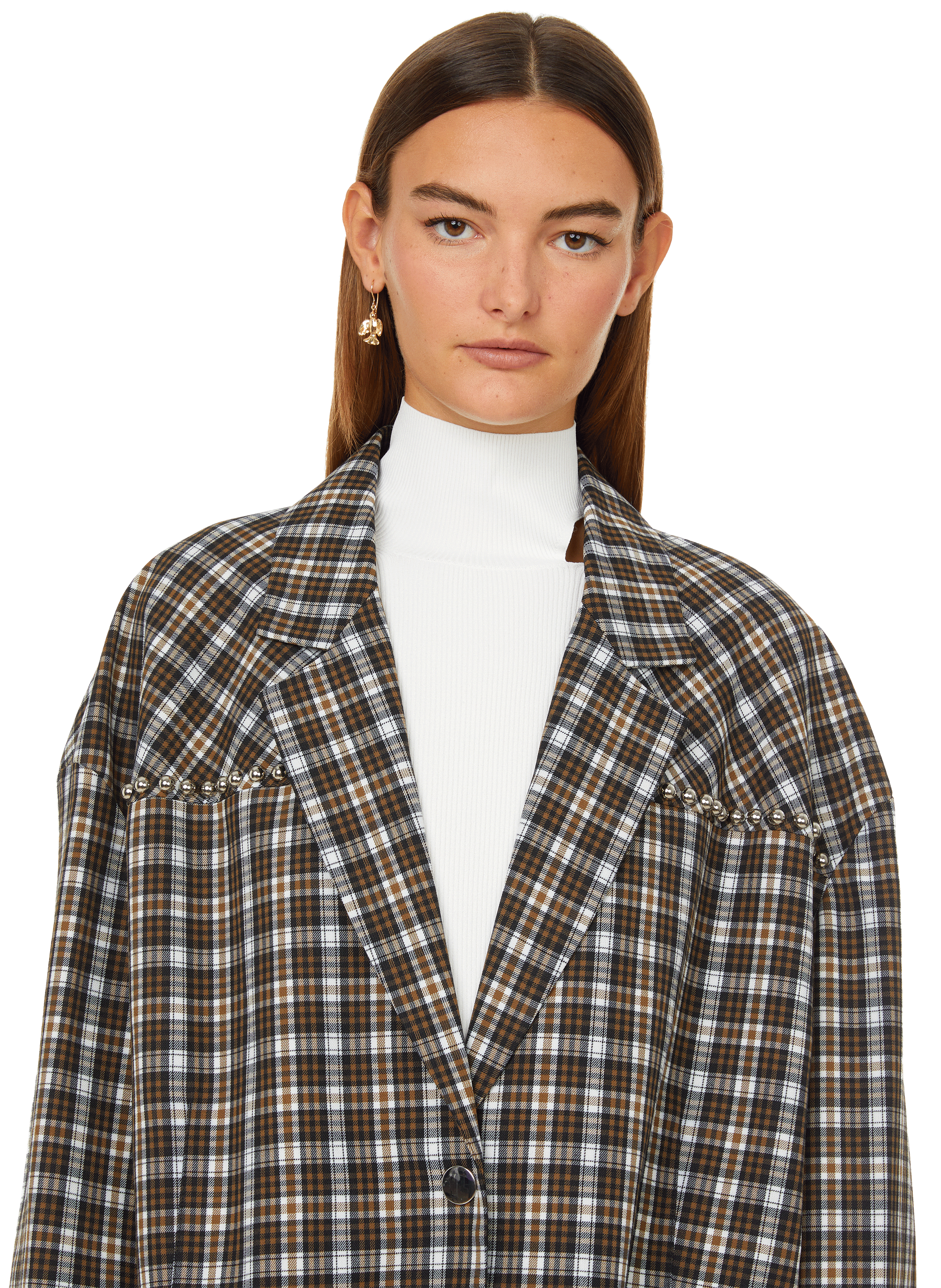 Veste à Capuche Zara Femme - Carreaux, Taille XS, Style Windbreaker - Neuf Avec étiquettes