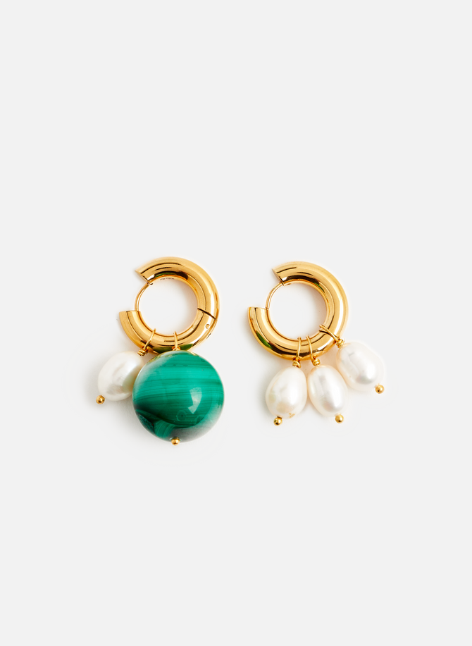 Boucles d'oreille avec pierre et perles TIMELESS PEARLY