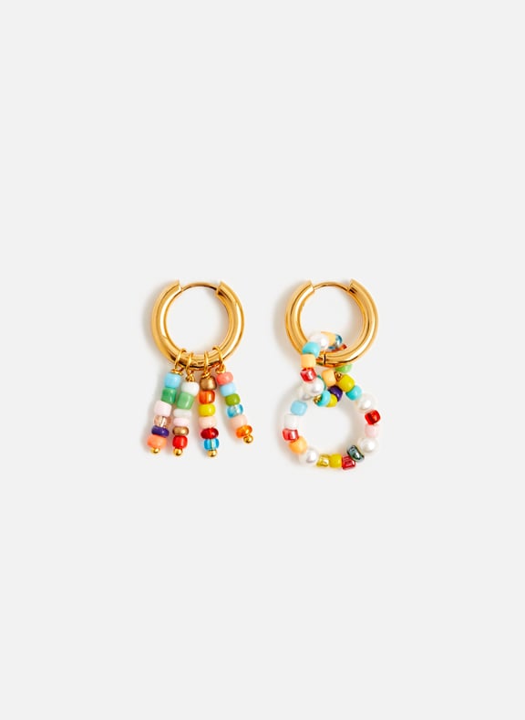 Boucles d'oreille dépareillées à perles Multicolore by TIMELESS PEARLY TIMELESS PEARLY Boucles d'oreille dépareillées à perles Multicolore