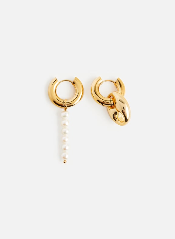 Boucles d'oreille dépareillées Blanc by TIMELESS PEARLY TIMELESS PEARLY Boucles d'oreille dépareillées Blanc