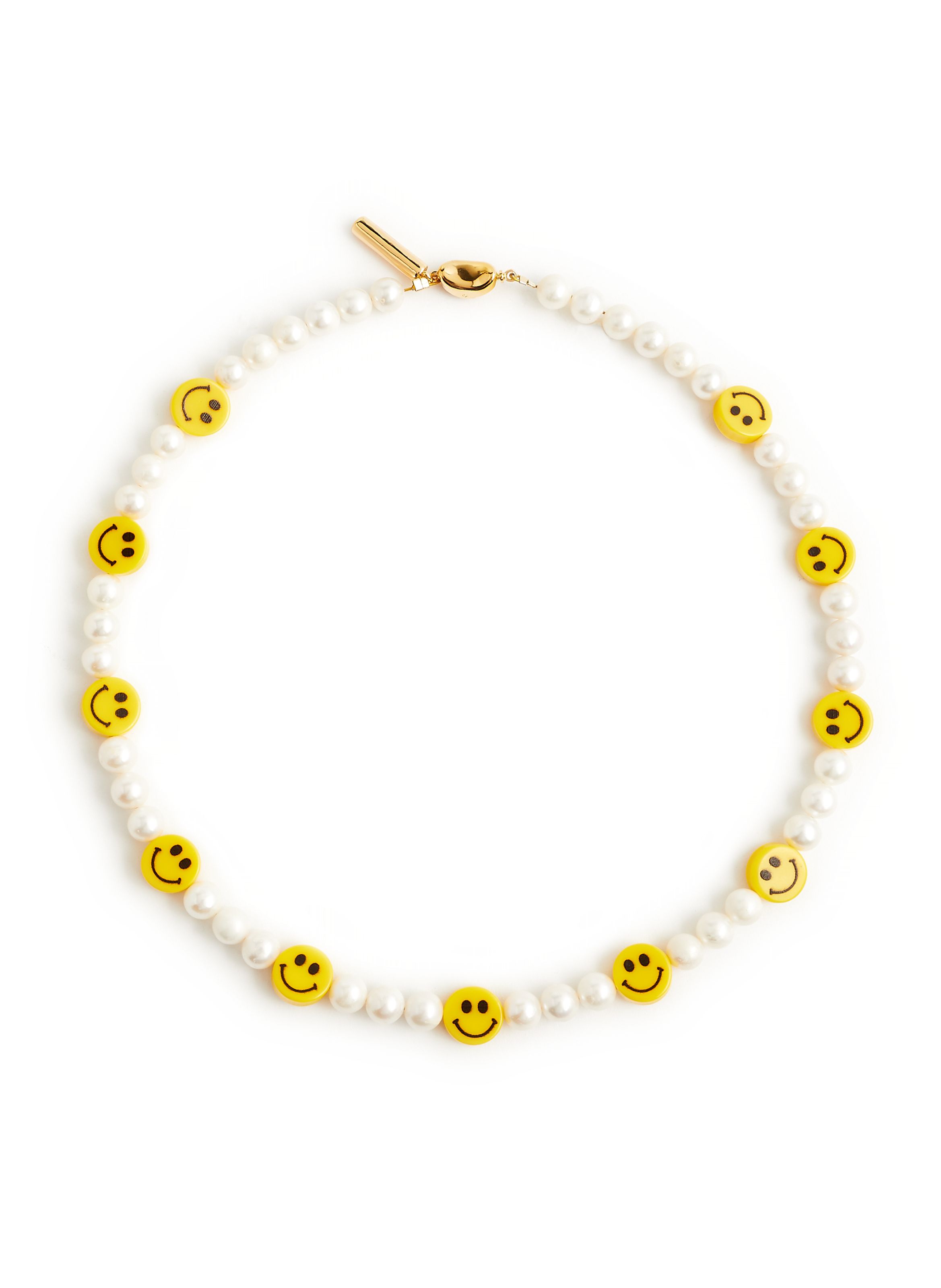 PAXMATE Pearl Beaded Necklace Smiley Face Flower Beaded India | Ubuy