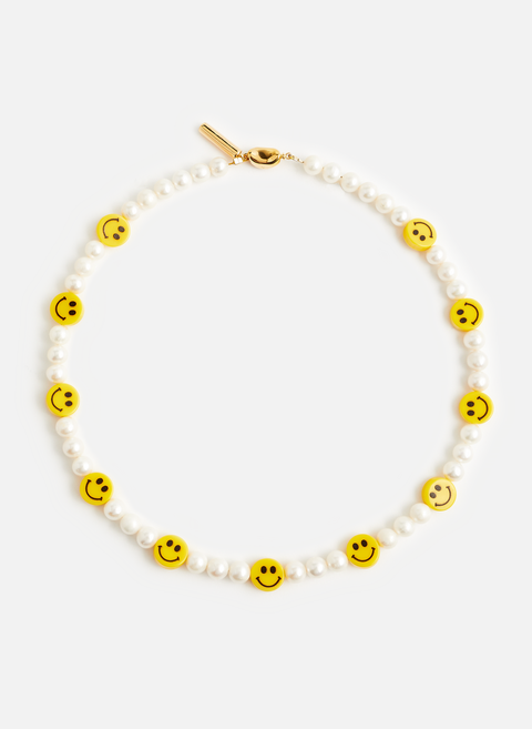 White pearl and smiley necklace TIMELESS PEARLY 