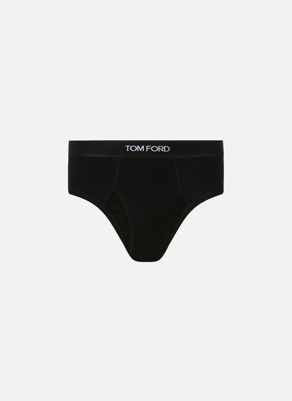 Slip brief uni en coton Noir by TOM FORD UNDERWEAR TOM FORD UNDERWEAR Slip brief uni en coton Noir