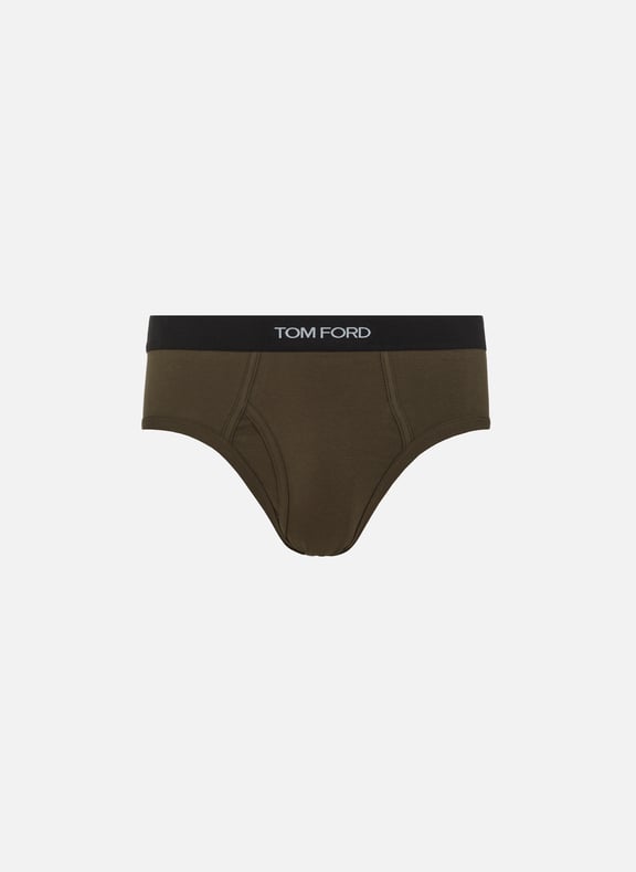 Slip kangourou en coton stretch Marron by TOM FORD UNDERWEAR TOM FORD UNDERWEAR Slip kangourou en coton stretch Marron