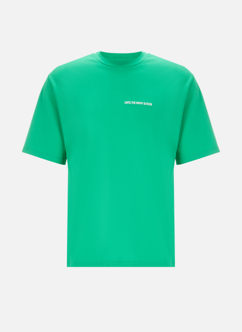 Grünes Baumwoll-T-Shirt BIS DIE NACHT VORBEI IST 