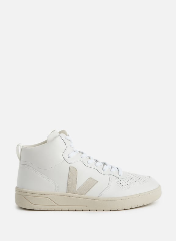 Baskets montantes V-15 en cuir Blanc by VEJA VEJA Baskets montantes V-15 en cuir Blanc