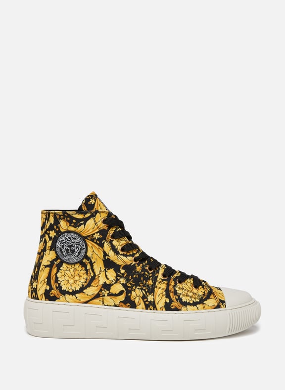 Baskets Barocco en toile de coton Multicolore by VERSACE VERSACE Baskets Barocco en toile de coton Multicolore