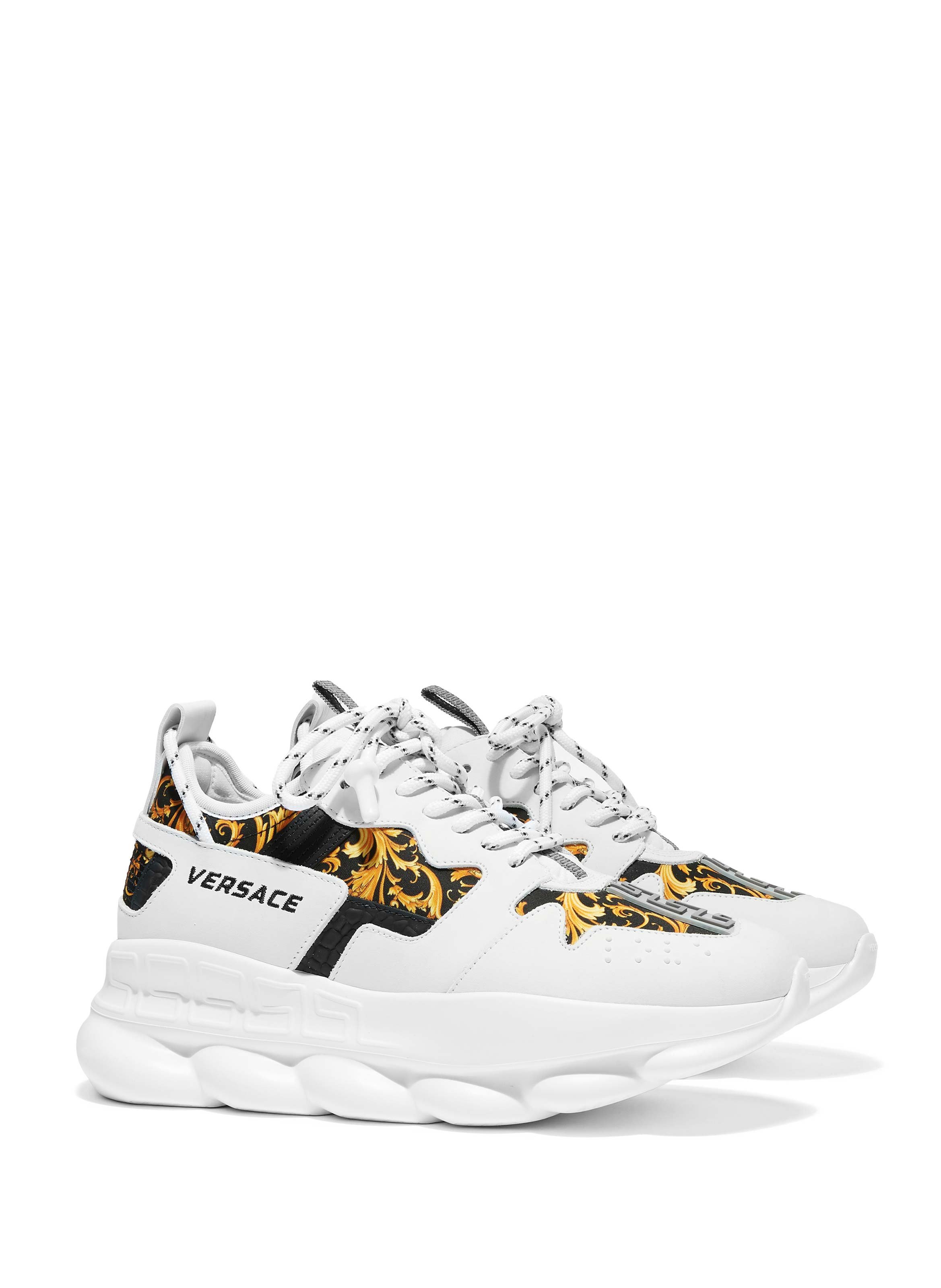 VERSACE BLANC RÉACTION en chaîne Baskets Baskets Homme Taille EU 43 UK 9  EUR 358,37 - PicClick FR